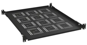 19" Police 1U 550mm černá UP-15-B / Police do racku / hloubka 550mm / úchyt na přední i zadní lišty (80192452)