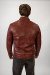 Pánská Kožená Bunda Red Classic Førge Brixton Červená Velikost: 7XL