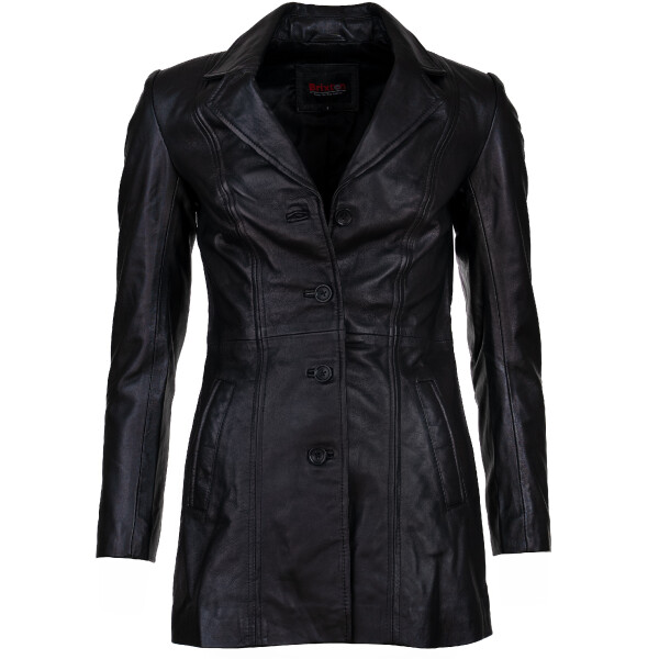 Dámský Kožený Kabát Dior Brixton Černý Velikost: 8XL