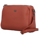 Módní dámská koženková crossbody kabelka Coveri Leanne, cihlově červená