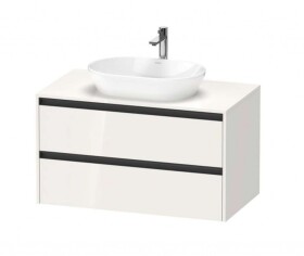 DURAVIT - Ketho.2 Umyvadlová skříňka s výřezem 57x100x55 cm, 2 zásuvky, lesklá bílá K24896022220000