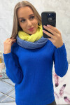 KN14 Dámský dvoubarevný čepec kiwi+jeans UNI