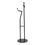 Němý sluha, výška 110 cm, masiv kaučukovník, černé moření, kov černý