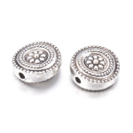 Kovový oddělovací korálek - starostříbrný - květina - 11,5 x 11,5 x 4,5 mm - 1 ks
