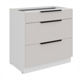 Spodní skříňka Como 80 D 3S BB - Premium Box Barva korpusu: Bílá, Barva dvířek: Kašmír