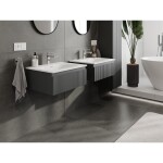 MEXEN/S - Rivel koupelnová skříňka 60 cm s umyvadlem Vela, 1 šuplík, reliéf , grafit mat/bílá mat 91A20-06023-1-BF66-W23M01