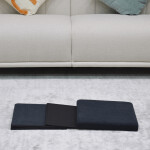 Taburet s úložným prostorem, černá manšestrová látka