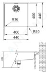 FRANKE - Maris Dřez MRX 210/610-40, 440x440x180 mm, nerez 127.0539.540