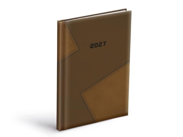 Týdenní diář 2027 MFP A5 T805 PU tmavě hnědý-hnědý