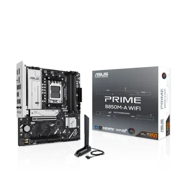 ASUS PRIME B850M-A WIFI / B850 / 4x DDR5 / 1x 2.5GLAN / Wi-Fi 6E / mATX (90MB1LN0-M0EAY0)