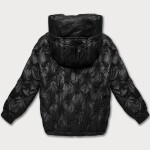 Černá prošívaná oversize bunda s kapucí Minority (M2-6510-1) odstíny černé M (38)