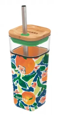 Quokka Liquid Cube 540ml Oranges / Sklenice s víčkem / brosilikátové skla (8412497400584)