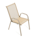 Zahradní židle, kov, síťovina, krémová, AZC-C1000 CRM