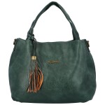 Trendová dámská koženková kabelka Elpoko, zelená