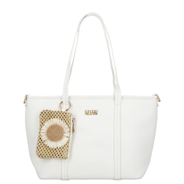 Trendy dámská koženková kabelka na rameno Felicia, bílá