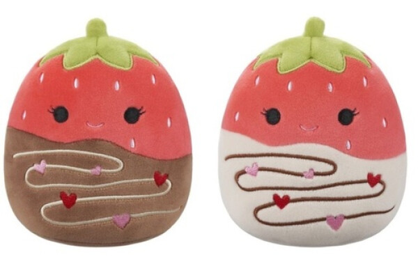 Squishmallows 1+1 Jahody v čokoládě Scarlet 20 cm
