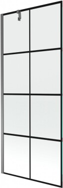 MEXEN/S - Next vanová zástěna FIX 80 x 150, černá vzor, grafit metal 895-080-000-00-77-95