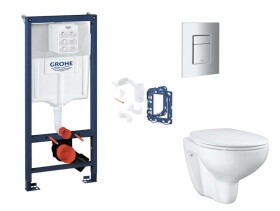 GROHE - Rapid SL Set předstěnové instalace, klozetu, sedátka SoftClose, tlačítka Skate Cosmopolitan a sady pro vhazování tablet, matný chrom SANI11BB2134