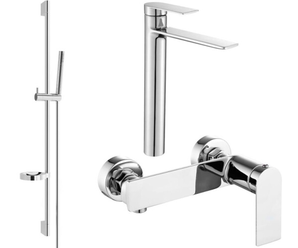 MEXEN - Zero SET umyvadlová + sprchová baterie s příslušenstvím DS70, chrom 71114DS70-00