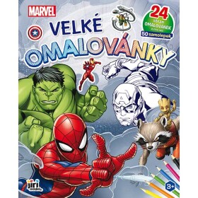 Jiri Models Jiri Models, 3855-7, Velké omalovánky se samolepkami hrdinů Marvel