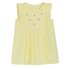 Bavlněné šaty s volánky- žluté - 86 YELLOW