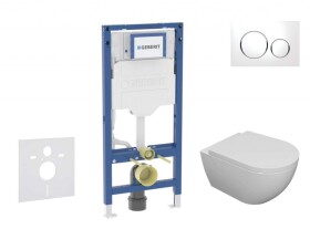 GEBERIT - Duofix Set předstěnové instalace, klozetu Oudee a sedátka softclose, tlačítko Sigma20, bílá/chrom SANI11CA3103B