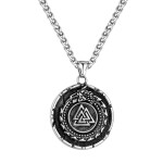 Pánský náhrdelník VALKNUT a JORMUNGANDR - oboustranný přívěsek, Stříbrná 60 cm