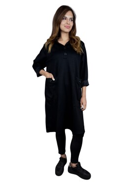 HOSH Mikinové šaty Mirela Velikost: UNI, Barva: Černá