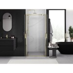 MEXEN - Exo sprchové dveře křídlové90, transparent, zlatá 8182-090-000-50-00