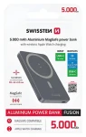Swissten Fusion 5000 mAh stříbrná / Power Bank / MagSafe / nabíjení Apple Watch
