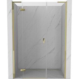 MEXEN/S - Mist-H L sprchové dveře křídlové levé 120, transparent, zlatá 8A5L-120-001-50-00-L