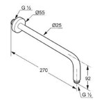 KLUDI - A-Qa Sprchové rameno 25 cm, chrom 6651305-00