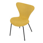 Židle jídelní, žlutá látka, nohy černý kov