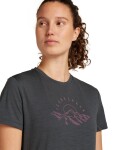 Dámské merino tričko s krátkým rukávem ICEBREAKER Wmns 150 Tech Lite SS Tee Sunrise Sumit, Obsidian velikost: S