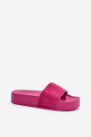 Dámské semišové skluzavky na platformě Big Star Fuchsia Velikost: 38