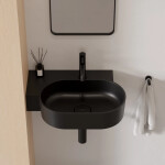 OMNIRES - OVO M+ umyvadlo na desku/závěsné - levé, 55 x 38 cm, black lava mat; OVO555UWLBLV