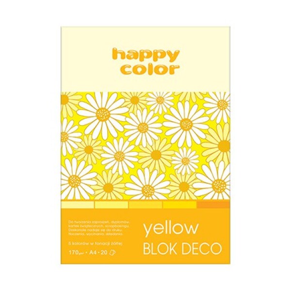 Barevné papíry Blok Happy Color Deco Yellow A4 170 g 20 listů