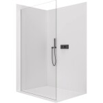 CERANO Sprchová zástěna Walk-in Crystal L/P - 10 mm - bezvzpěrový systém - černá matná, transparentní sklo - 110x200 cm