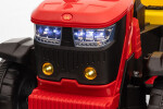 Mamido Dětský elektrický traktor s vlečkou 12V 7Ah EVA kola ECO kůže červený