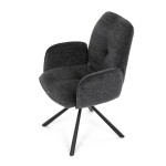 Jídelní židle, černá, hladká látka, DCH-D1330 BK2