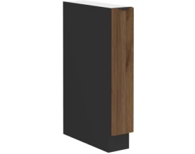 Dolní kuchyňská skříňka Monza, 15 cm, ořech/černá