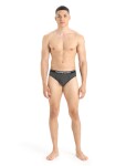 Pánské merino slipy ICEBREAKER Mens Anatomica Briefs, Jet Heather velikost: M