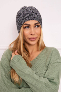 Fleecová čepice Melisa K241 šedá+černá UNI