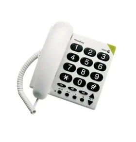 Doro PhoneEasy 311c Stolní telefon bílá / pevná linka / velké tlačítka / rychlá volba (DPE311CW)