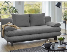 Rozkládací pohovka Bert, středně šedá strukturovaná látka