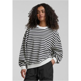 Dámská mikina Oversized Striped - černá/smetanová