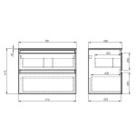 AQUALINE - ALTAIR sestava koupelnového nábytku, š. 78,1 cm, dub emporio AI380-01
