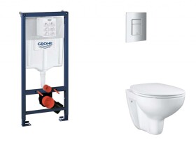 GROHE - Rapid SL Set předstěnové instalace, klozetu, sedátka SoftClose a tlačítka Skate Cosmopolitan, matný chrom SANI11BB2114
