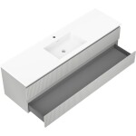 MEXEN/S - Rivel koupelnová skříňka 160 cm s umyvadlem Otis, 2 zásuvky, reliéf , šedá mat/bílá mat - 91A20-16047-2-BFF62-W18M0 91A20-16047-2-BFF62-W18M01