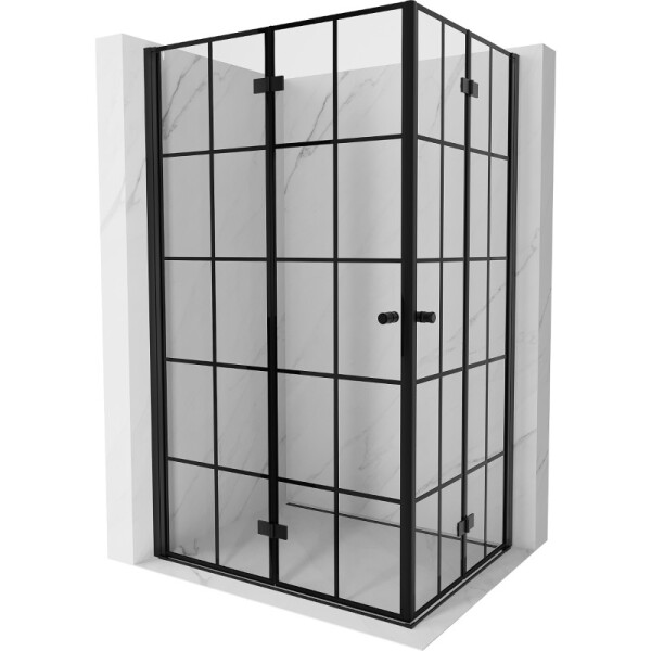 MEXEN/S - Mist-F Duo sprchový kout skládací dveře levá 120 x 90, černá kratka, černá 8A6-120L-090P-70-77